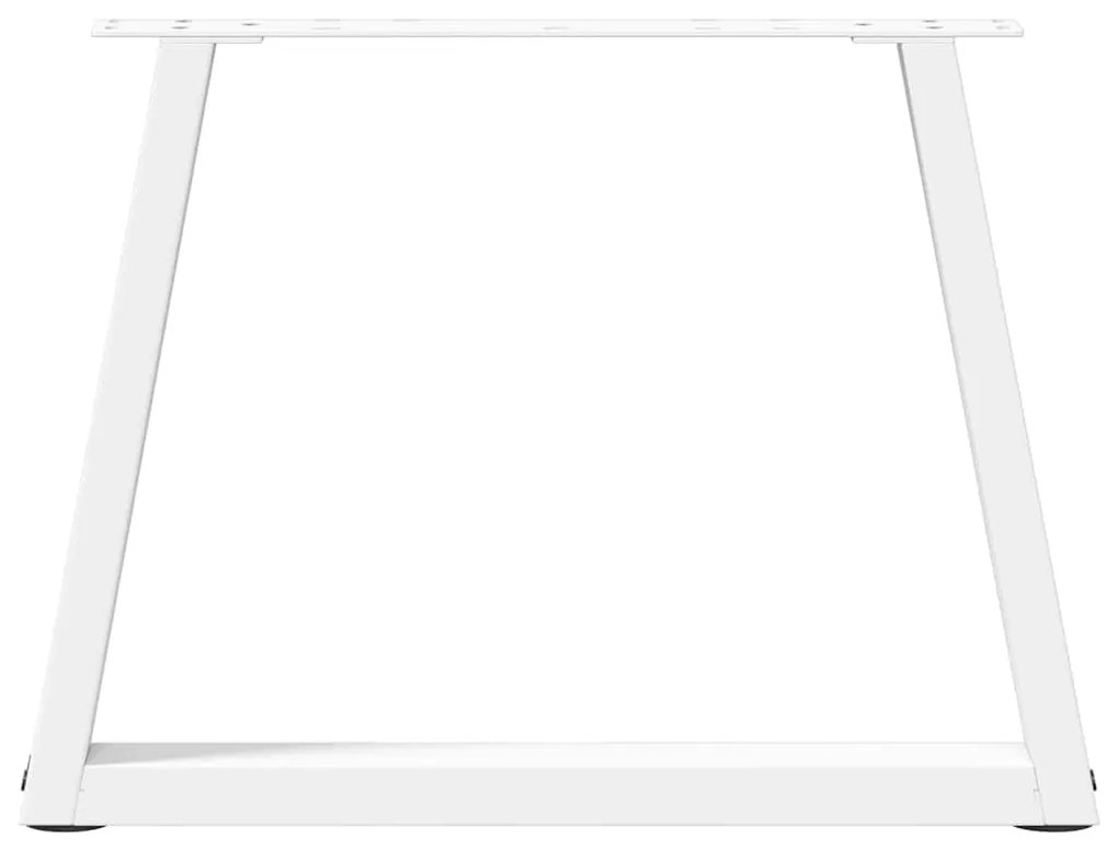 Mesa de jantar pernas 2pcs forma de V 70x(42-43,3)cm aço branco