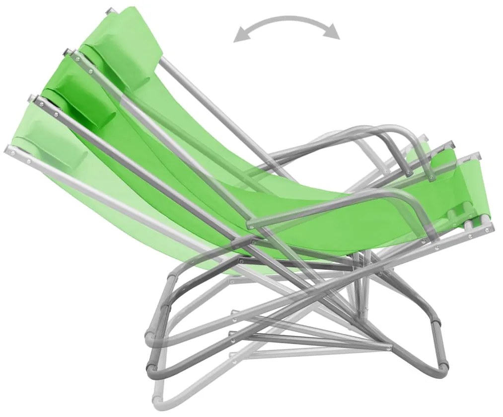 Cadeiras de baloiço 2 pcs aço verde