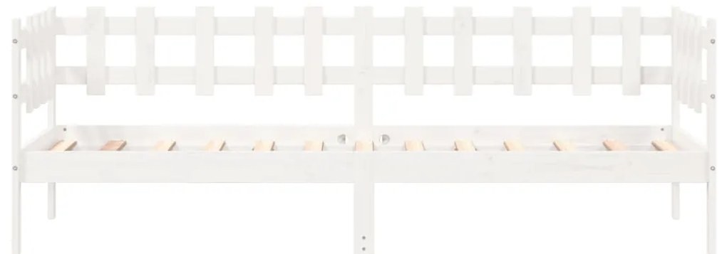 Sofá-cama sem colchão 80x200 cm madeira de pinho maciça branco