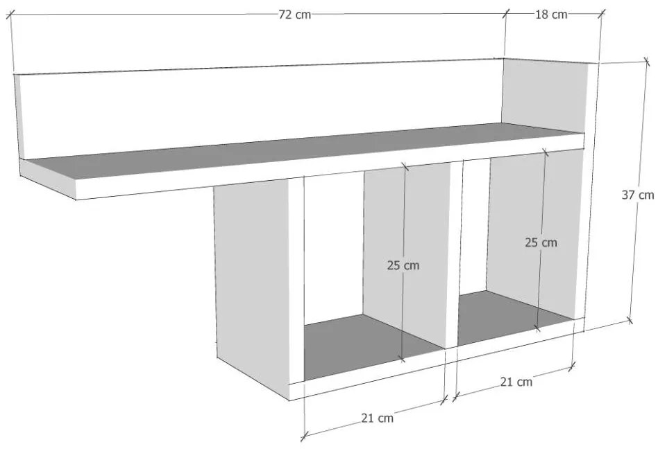 Prateleira de Parede Room – Antracite – 72x37x18 cm