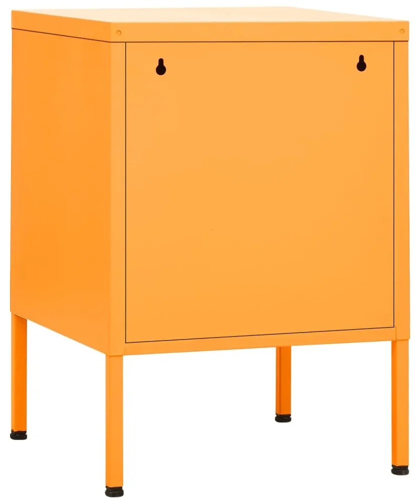 Mesa de cabeceira 35x35x51 cm aço amarelo mostarda