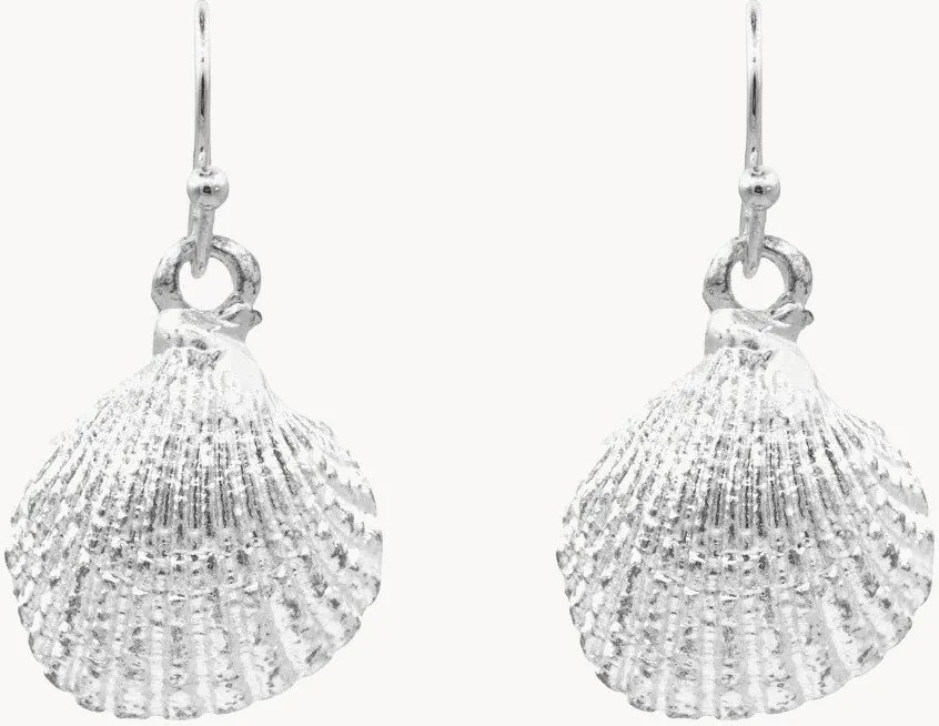 Brincos banhados a prata Shell