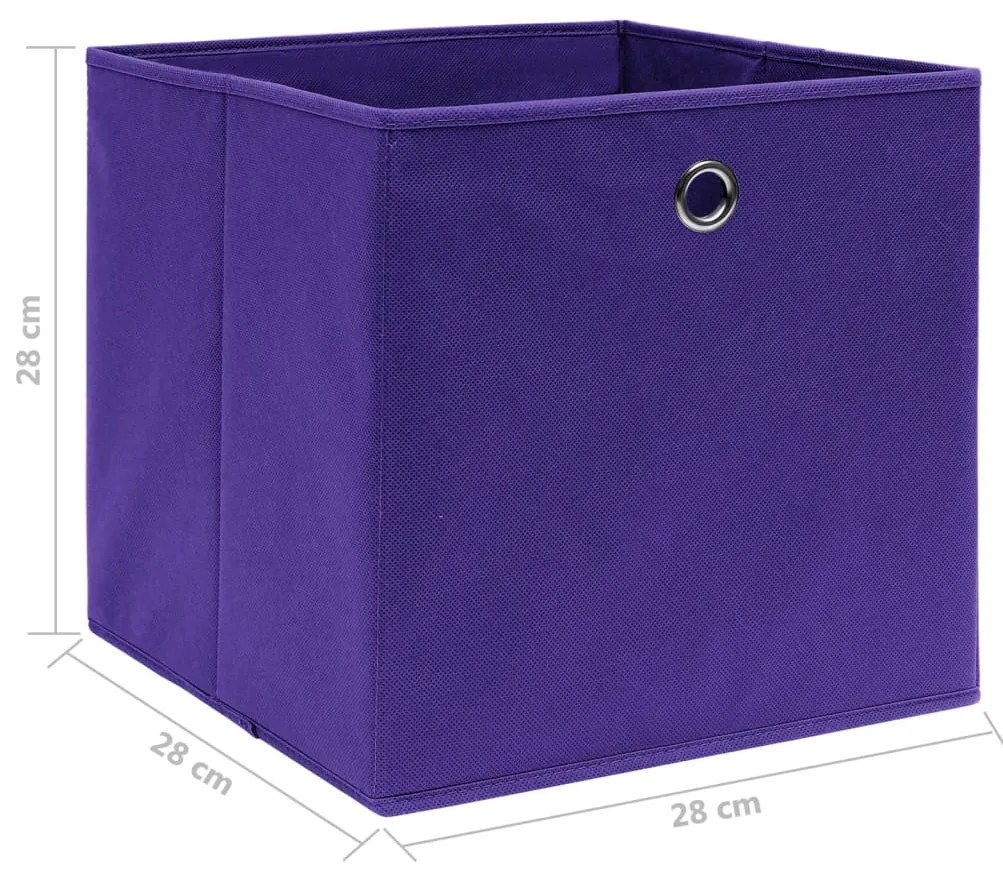 Caixas arrumação 4 pcs 28x28x28 cm tecido-não-tecido roxo