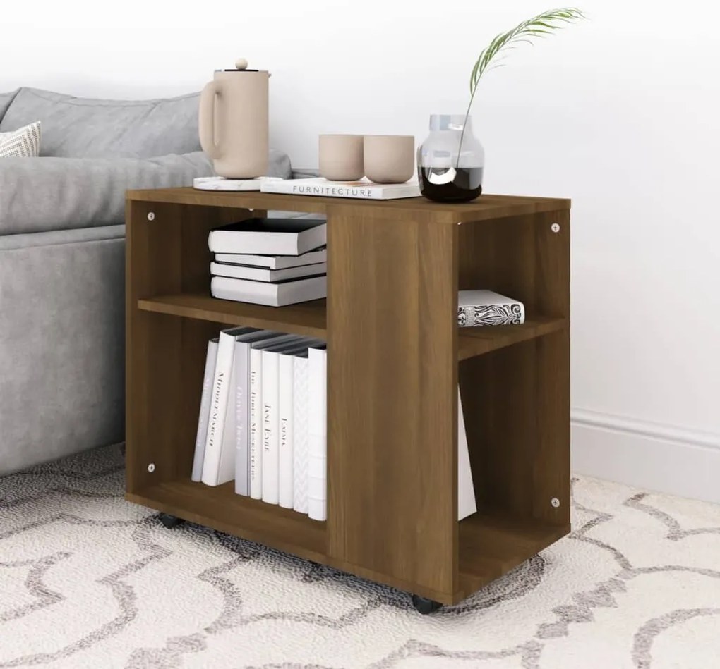 Mesa de apoio 70x35x55cm derivados de madeira carvalho castanho