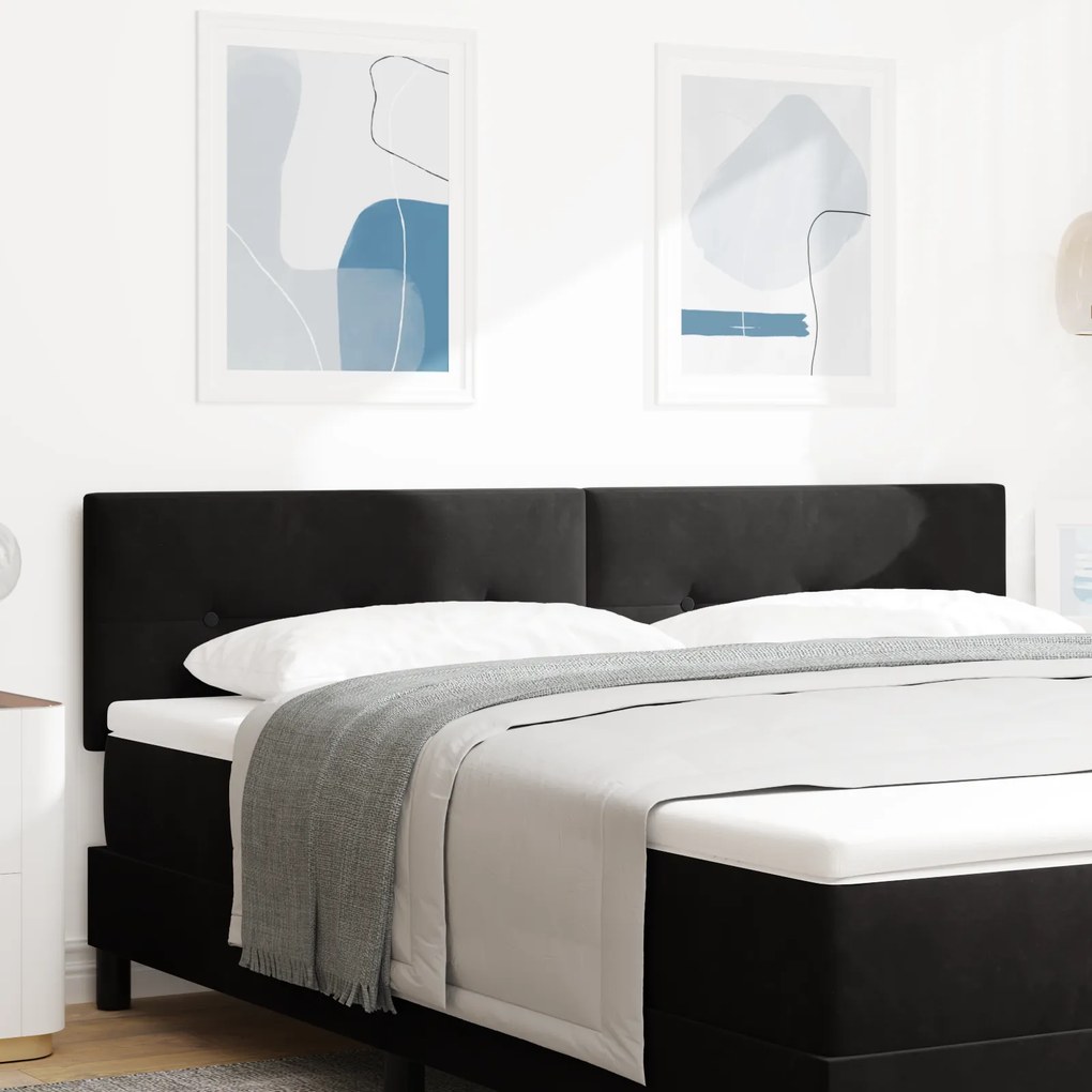 Cabeceira vidaXL Button Tufted Preto 180 cm Veludo
