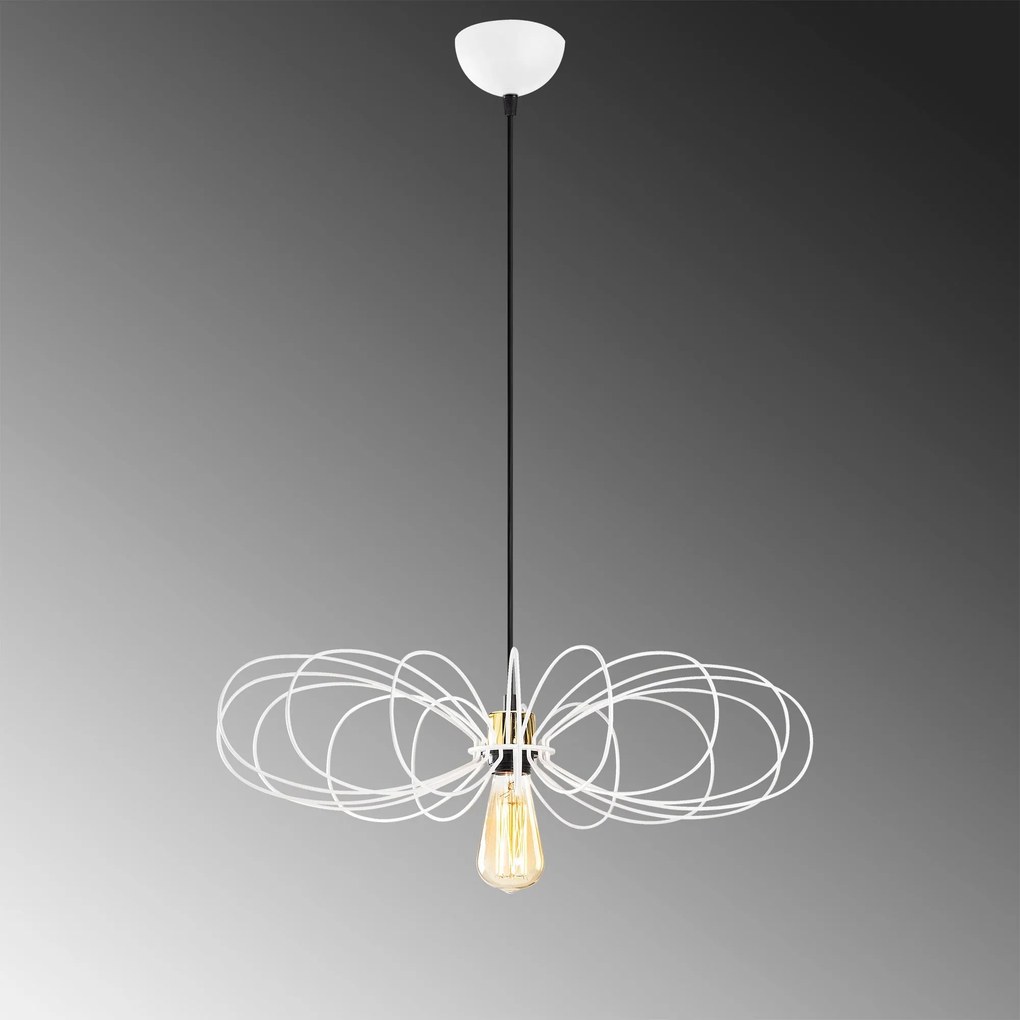 Chandelier Hemdem – Branco – Diâmetro 58 cm, Altura 112 cm