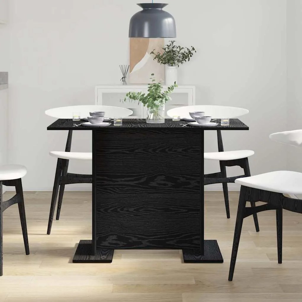 Mesa de Jantar vidaXL Preto Carvalho 110x60x75 cm Madeira Ingenheirada