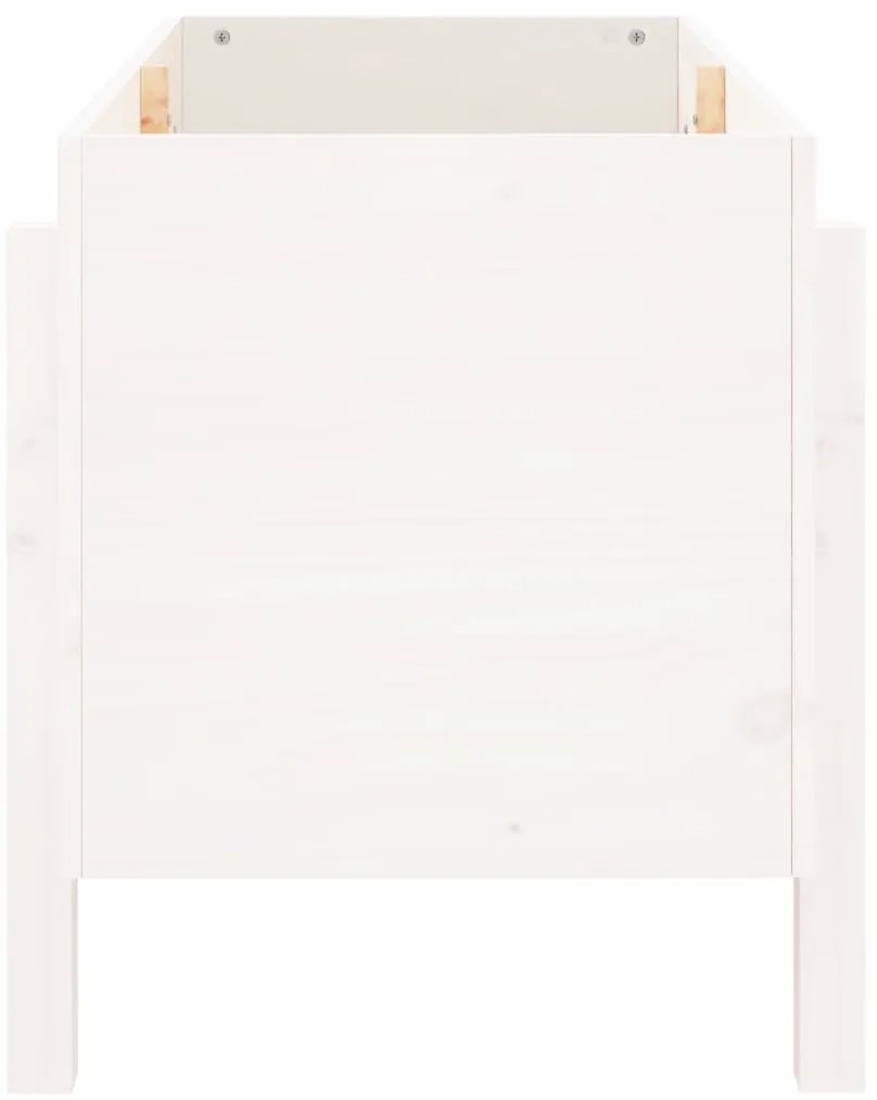 Canteiro elevado de jardim 101x50x57 cm pinho maciço branco