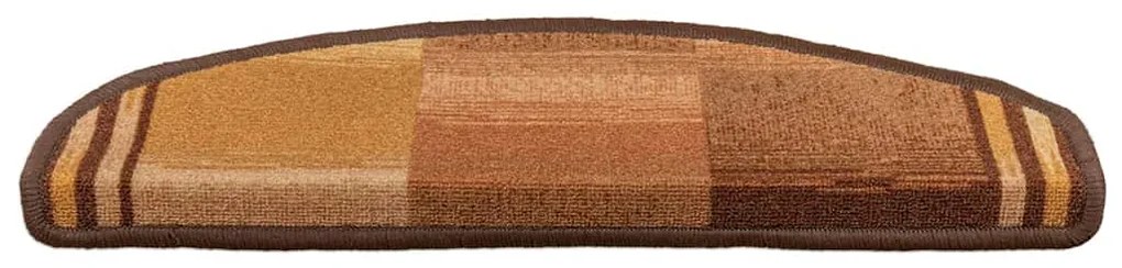 Tapetes de escadas adesivos 10 pcs 65x21x4 cm castanho