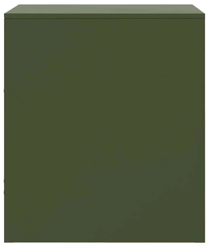 Mesas de cabeceira 2 pcs 34,5x39x44 cm aço verde azeitona