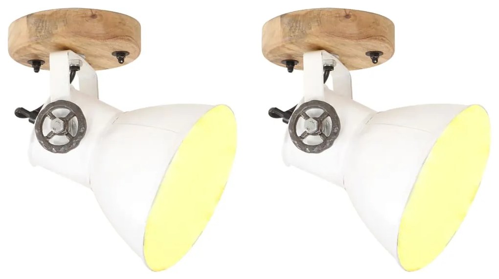 vidaXL 2 pcs candeeiros parede/teto industriais 20x25 cm E27 branco