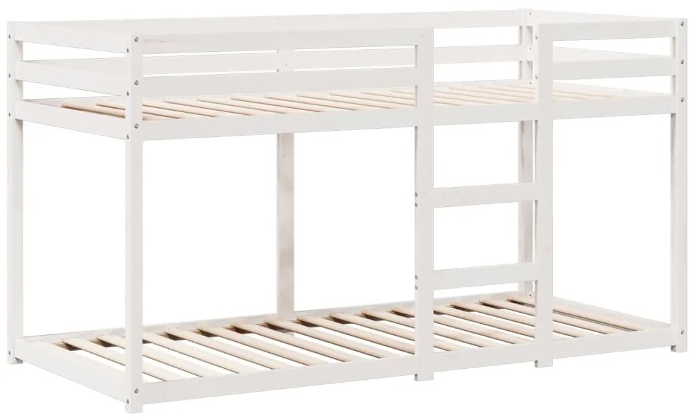 Beliche com telhado 80x200 cm madeira de pinho maciça branco