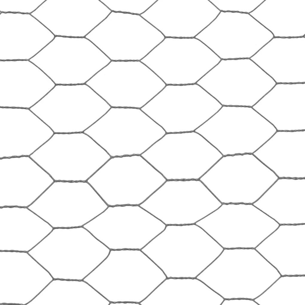 Cerca arame galinheiro 25x0,75m aço c/revestimento PVC cinzento