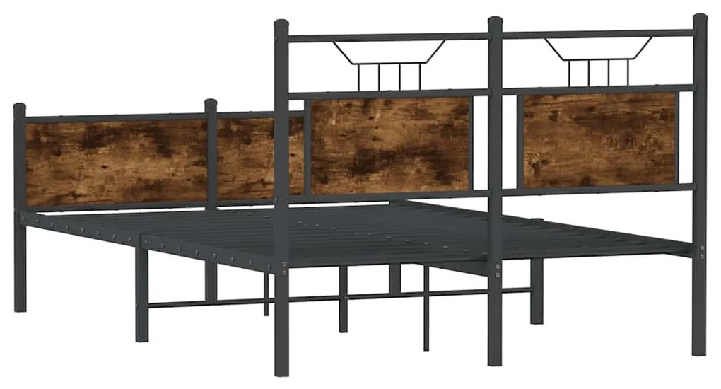 Estrutura cama s/ colchão derivados de madeira carvalho fumado
