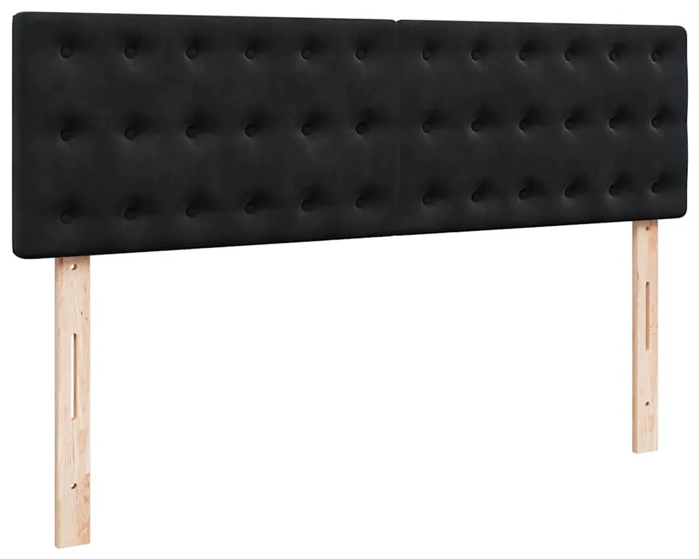 Estrutura de cama otomana com colchão 140x190 cm veludo preto