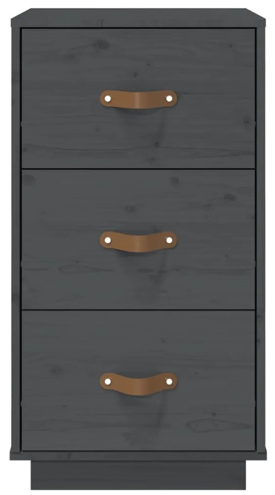 Mesas de cabeceira 2pcs 40x40x75 cm pinho maciço cinza