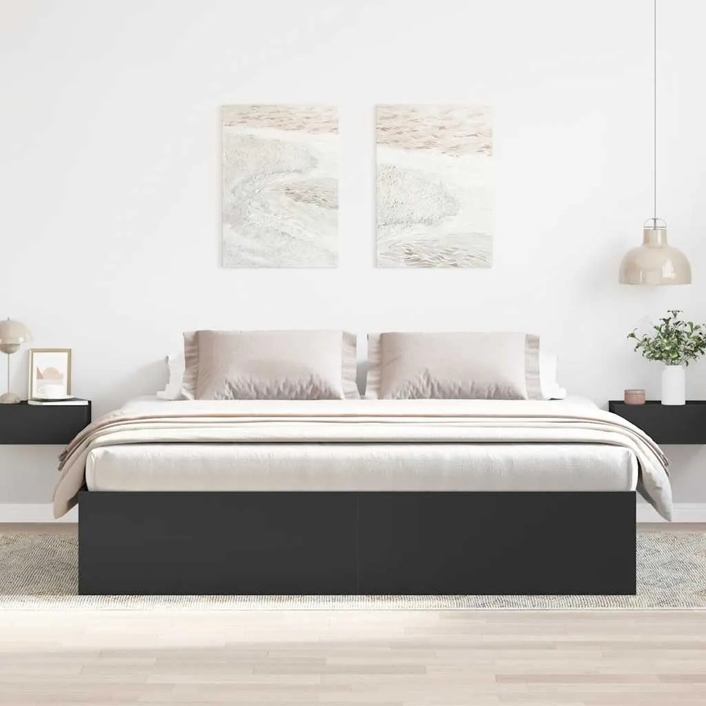 Estrutura de cama 200x200 cm preto