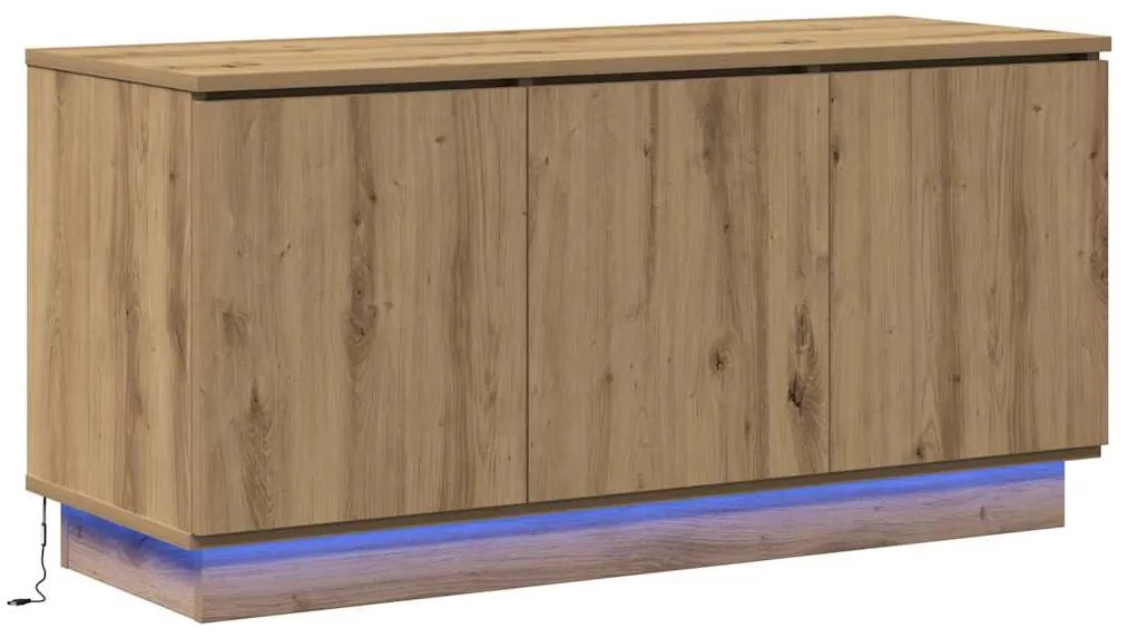 Gabinete de TV Carvalho Artesanal 100x38x49 cm Madeira Engenheirada