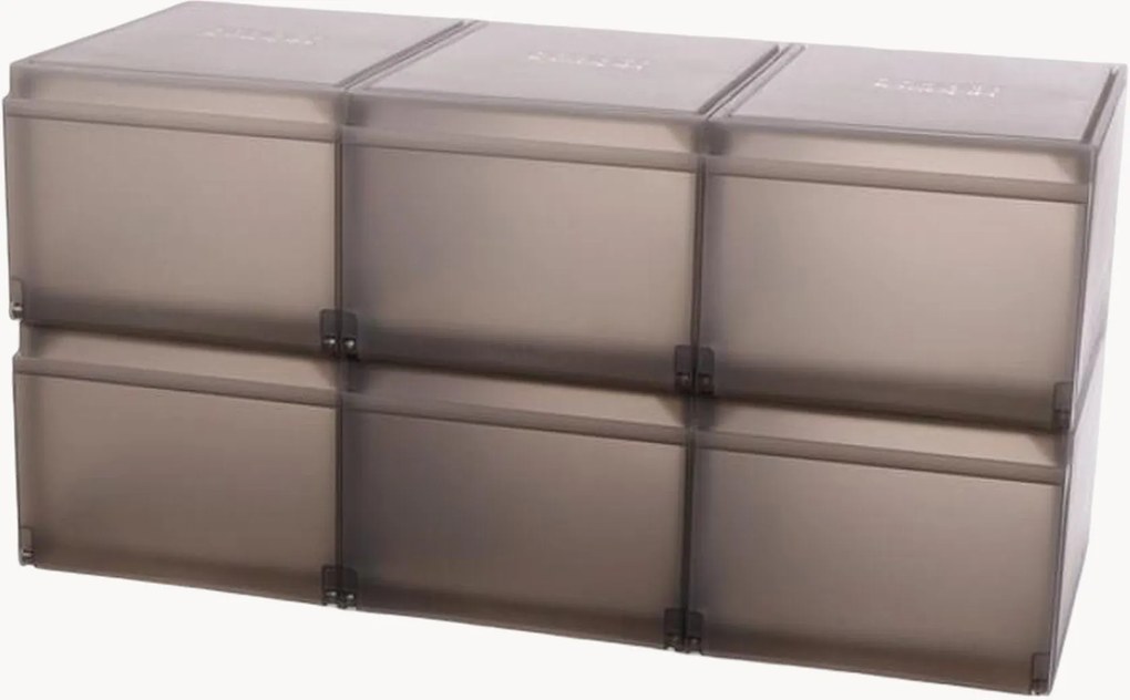 Caixas para arrumação de sapatos com tabuleiros deslizantes ShoeCase, conjunto de 6
