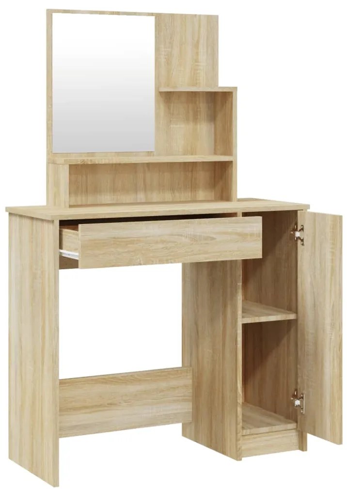 Toucador com espelho 86,5x35x136 cm cor carvalho sonoma