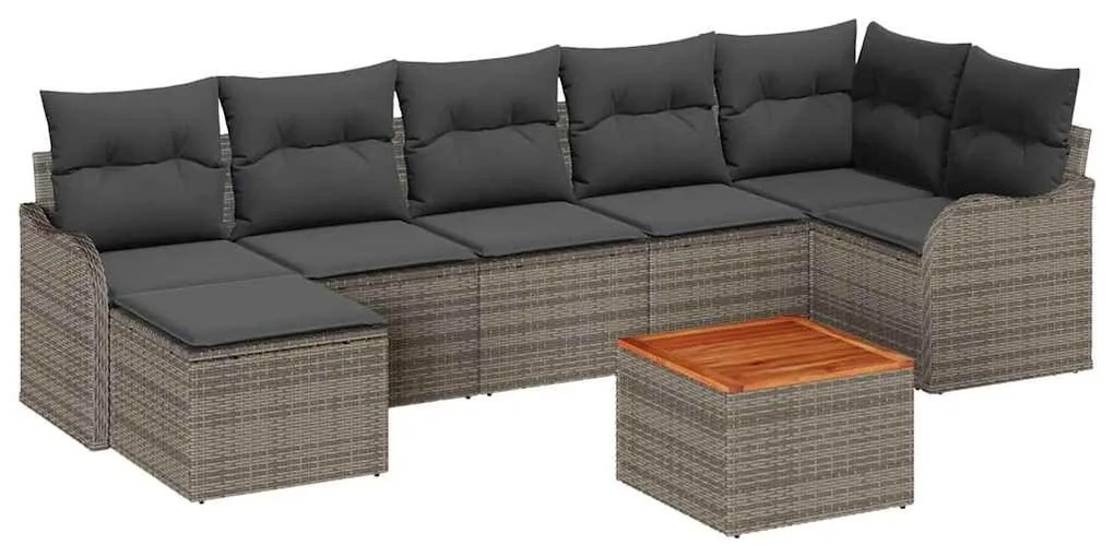 Conjunto de Sofá para Jardim 8 pcs Cinzeto Grande