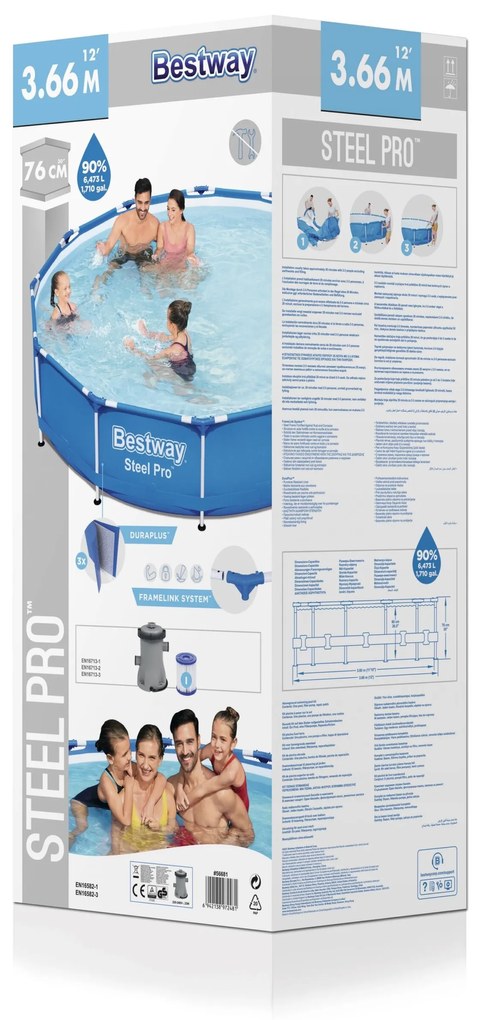 Piscina redonda Bestway Steel Pro™ Frame Ø366cm Azul