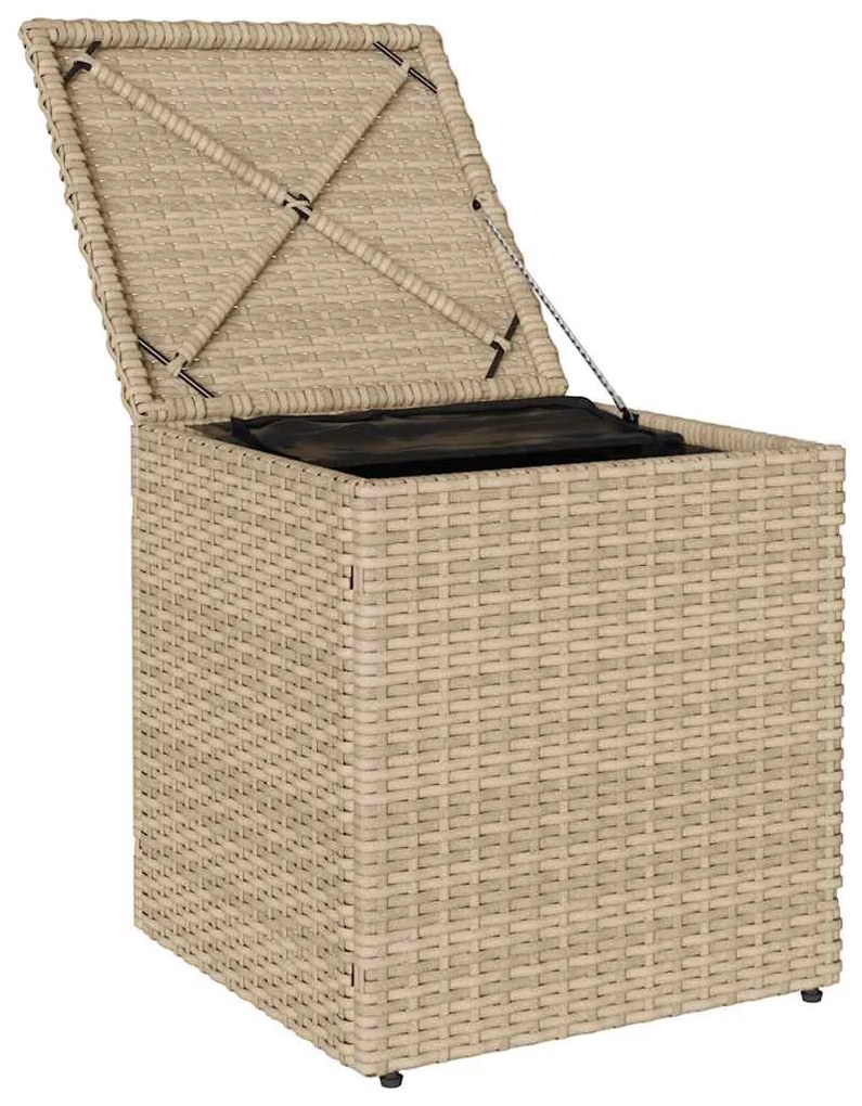 Bancos de jardim com almofadas 2 unid 40x40x43 cm vime PE bege