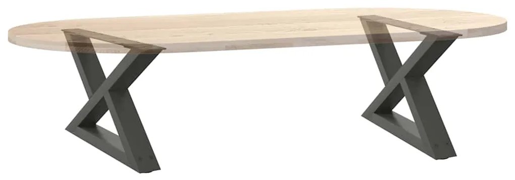 Pés para mesa de centro 2 peças antracite 50x(30-31,3) cm aço