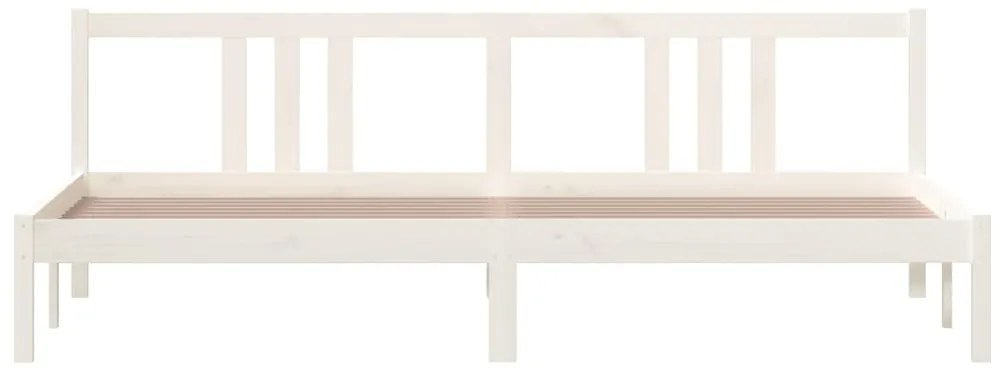 Estrutura de cama 200x200 cm madeira maciça branco