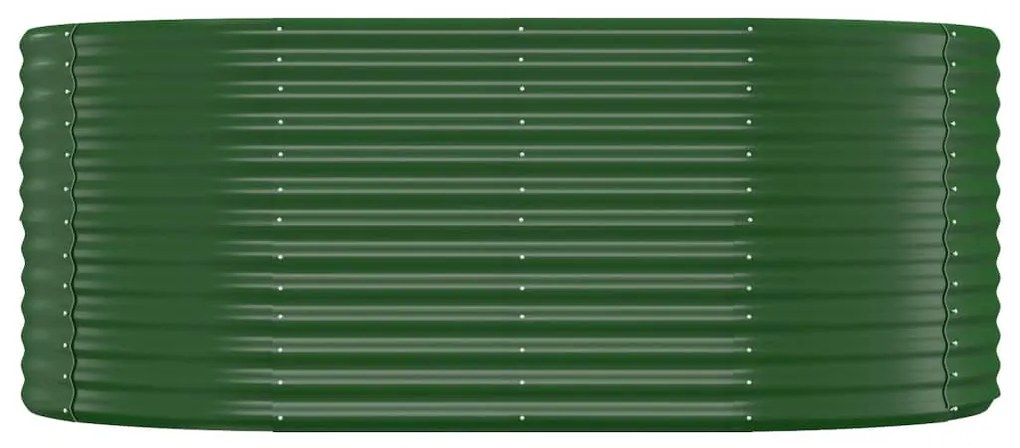 Canteiro elevado jardim 175x100x68 cm aço revestido a pó verde