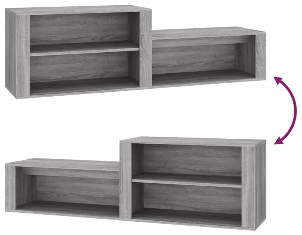 Sapateira 150x35x45 cm derivados de madeira sonoma cinza