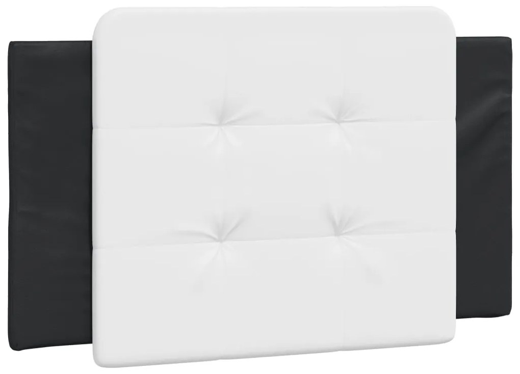 Cama com colchão 100x200 cm couro artificial preto e branco