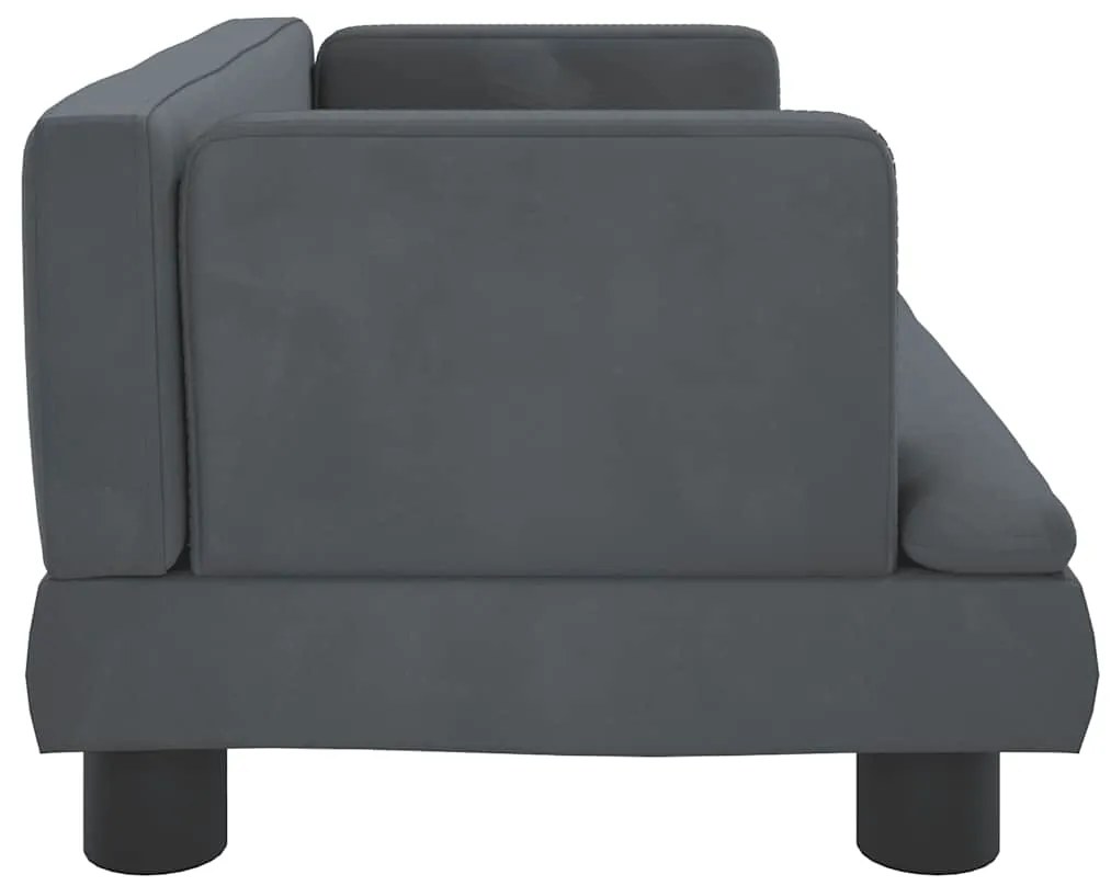 Cama para cães 60x40x30 cm veludo cinzento-escuro