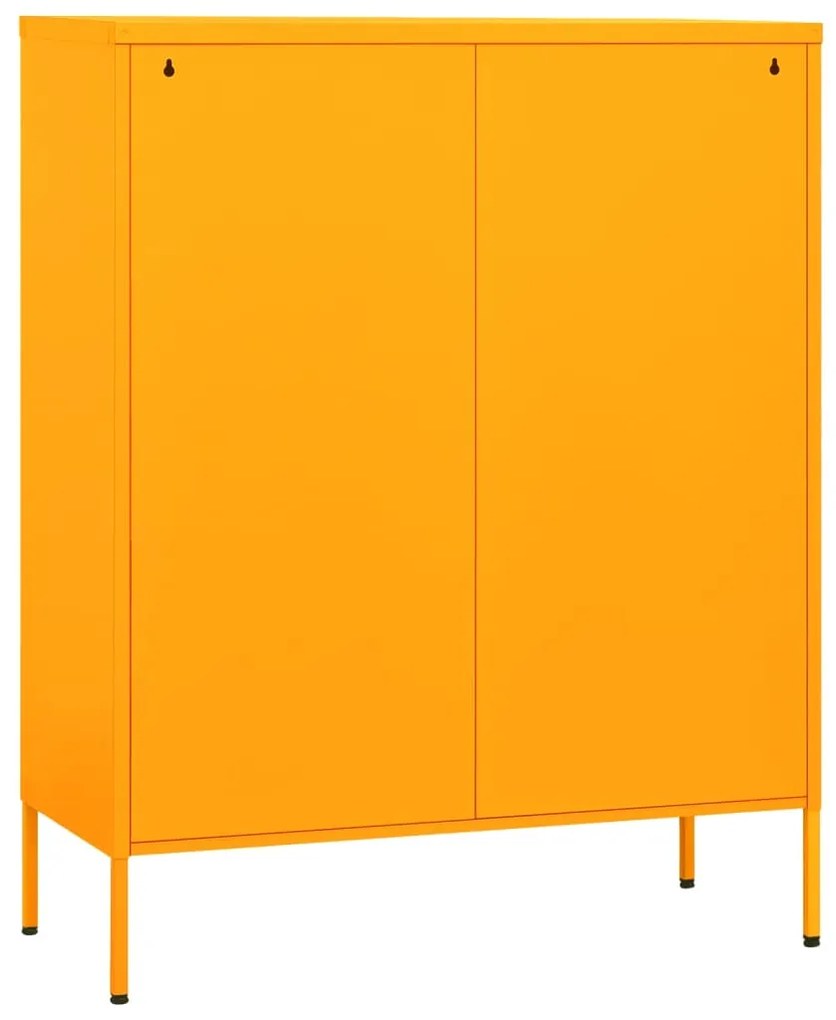 Armário de arrumação aço 80x35x101,5 cm amarelo mostarda