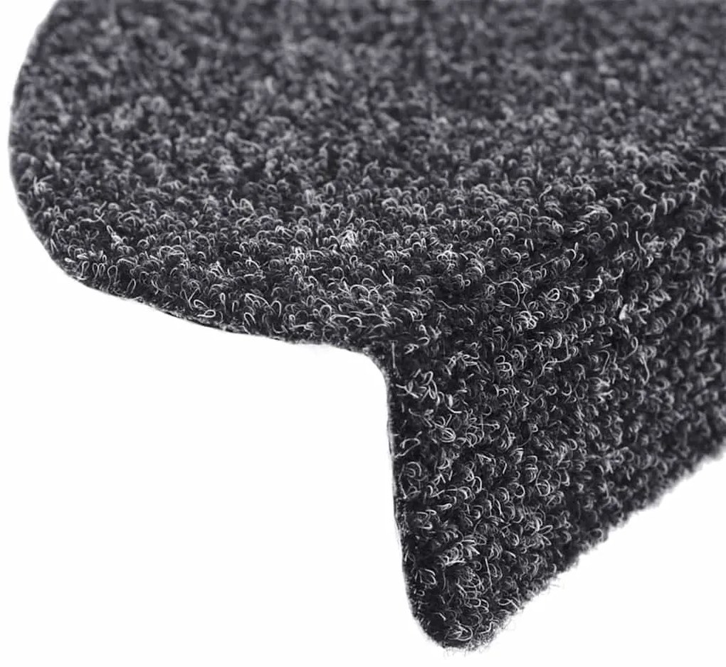 Tapetes de escada autoadesivos 20 pcs 65x21x4cm cinzento-escuro
