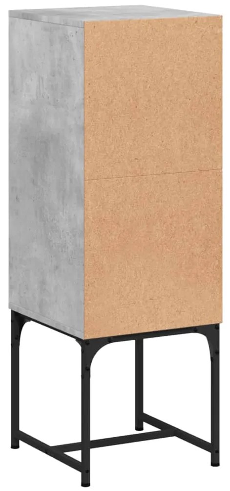 Armário de apoio c/ porta de vidro 35x37x100 cm cinza cimento