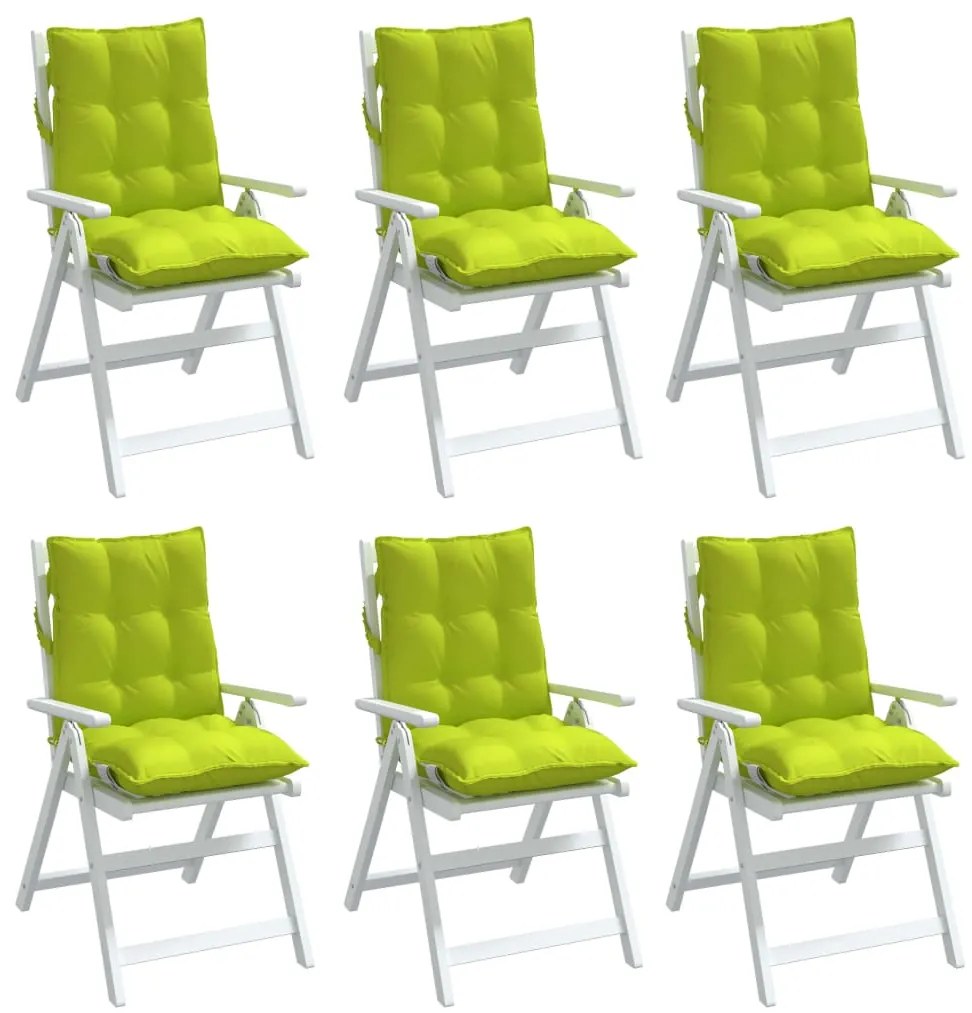 Almofadões cadeira encosto baixo 6 pcs oxford verde brilhante
