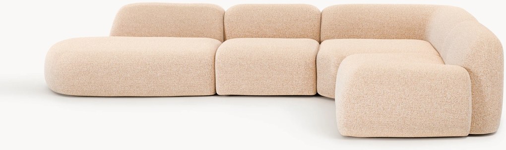 Sofá de canto modular XL em bouclé Wolke