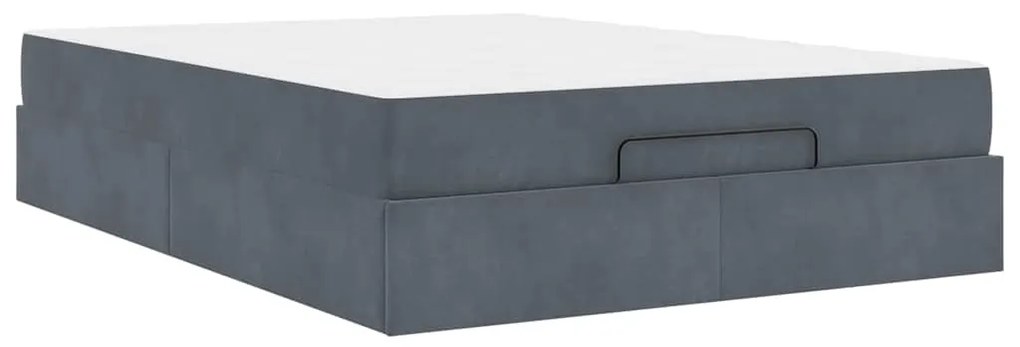 Estrutura da Cama Cinzento escuro 140 x 200 cm Veludo