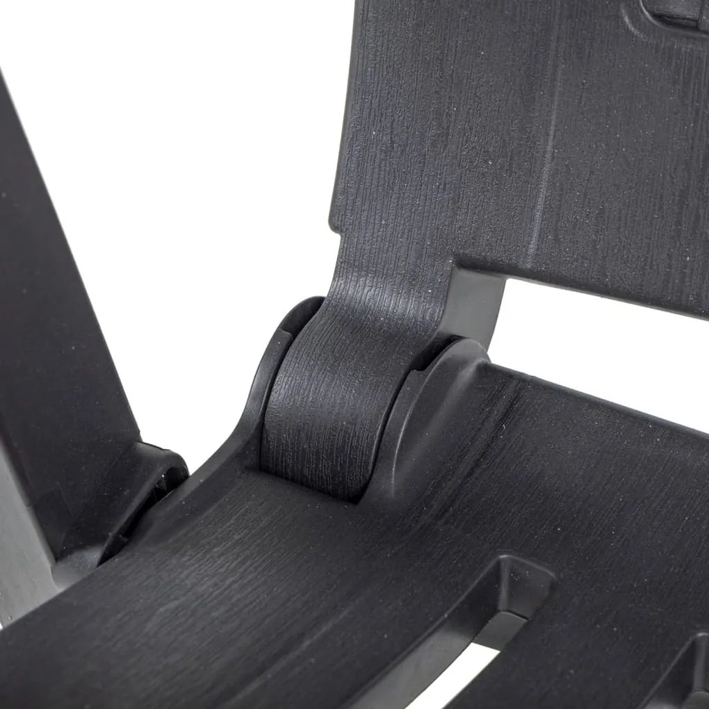 Cadeiras de jardim reclináveis 2 pcs plástico antracite