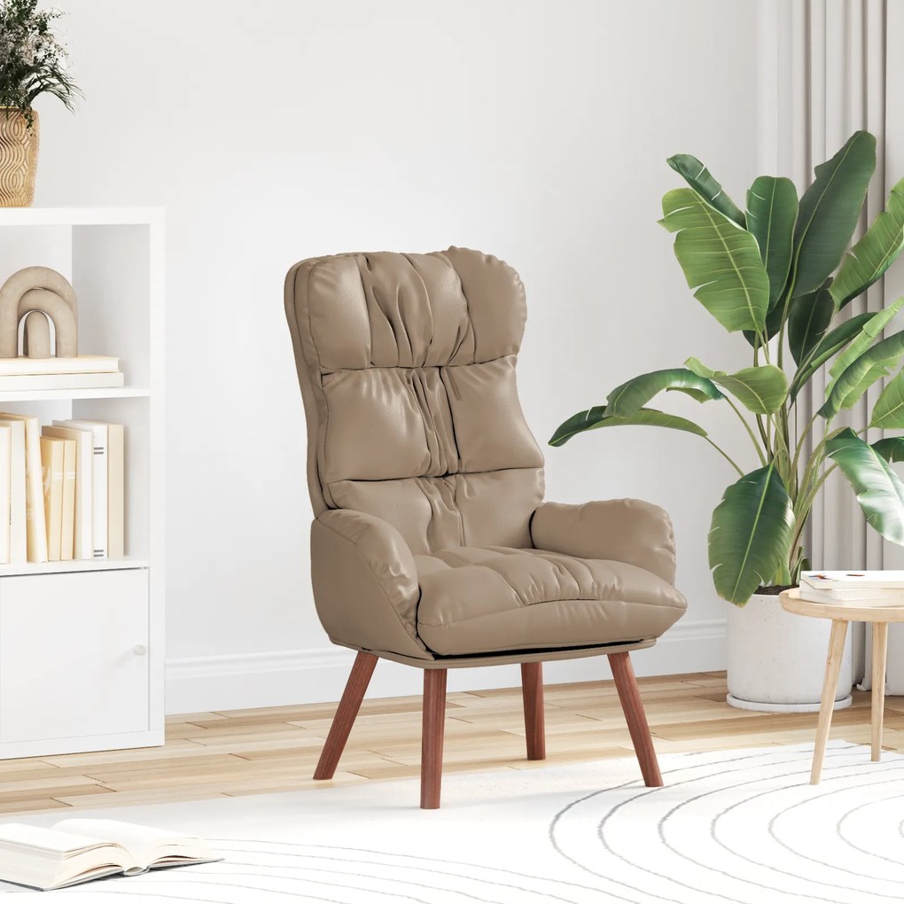 Cadeira Relaxante vidaXL Cappuccino em Couro Sintético
