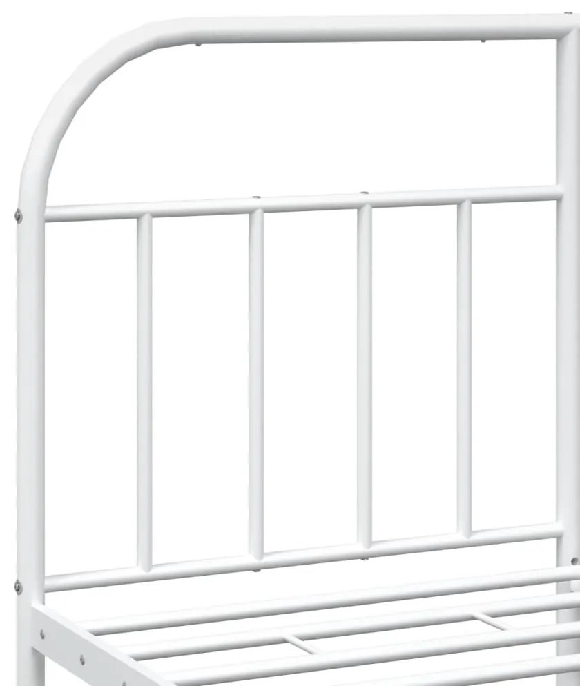 Estrutura de cama com cabeceira 140x190 cm metal branco