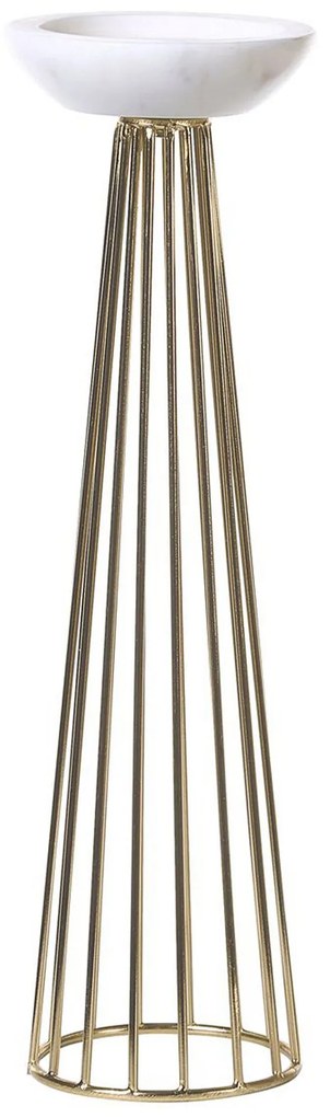 Conjunto de 2 castiçais em metal dourado e branco PORONG Beliani