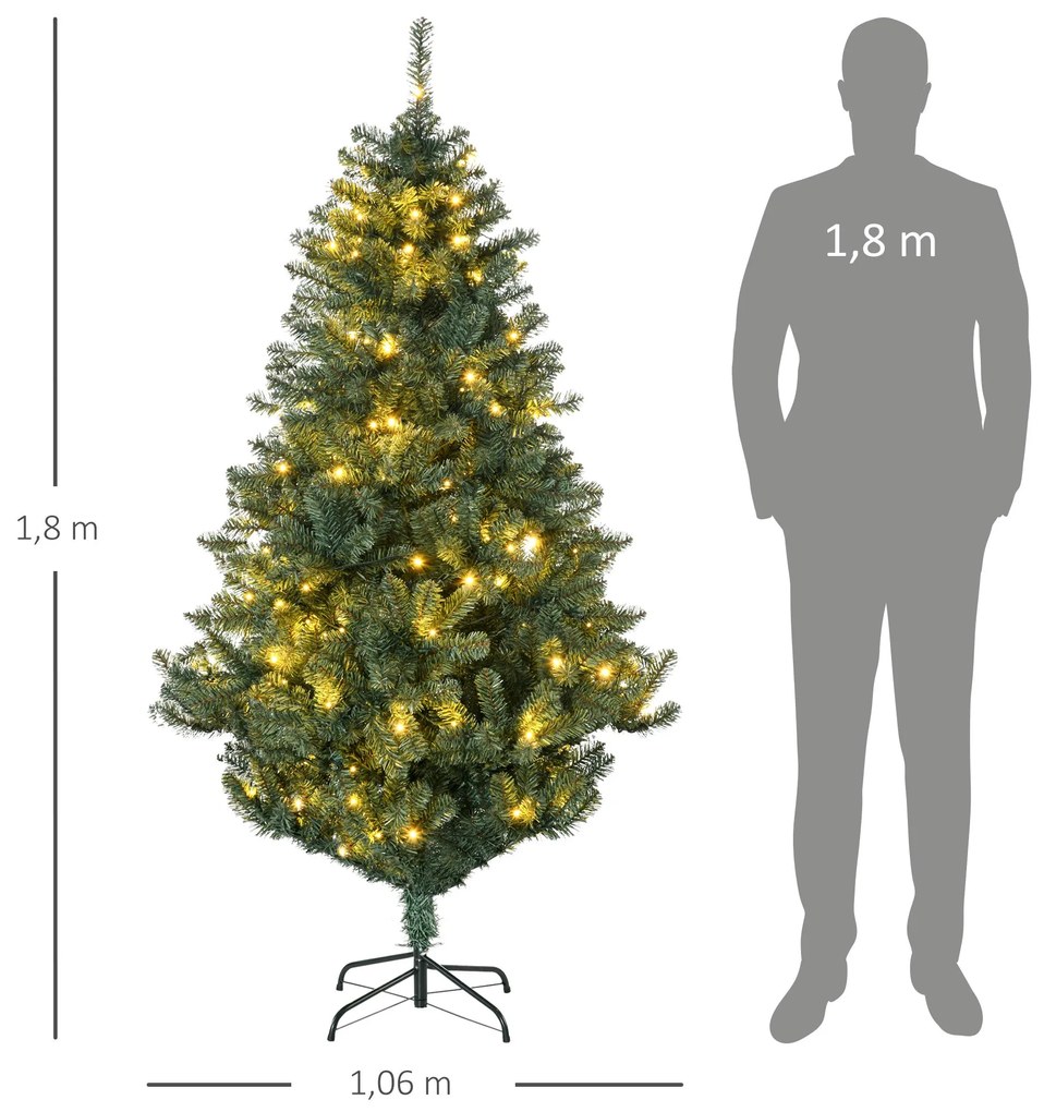 Árvore de Natal Artificial 180 cm com 150 Luzes LED Árvore de Natal co