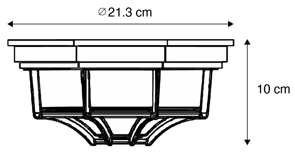 Candeeiro de teto rústico cinzento escuro 21,3 cm IP44 - Bri Country / Rústico