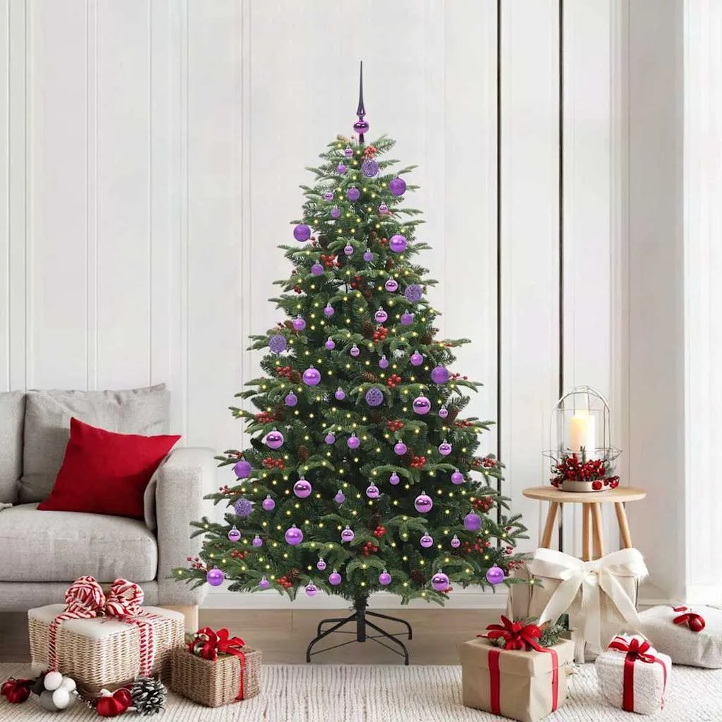 vidaXL Árvore de Natal Artificial Verde 180 cm PVC, Metal e Plástico