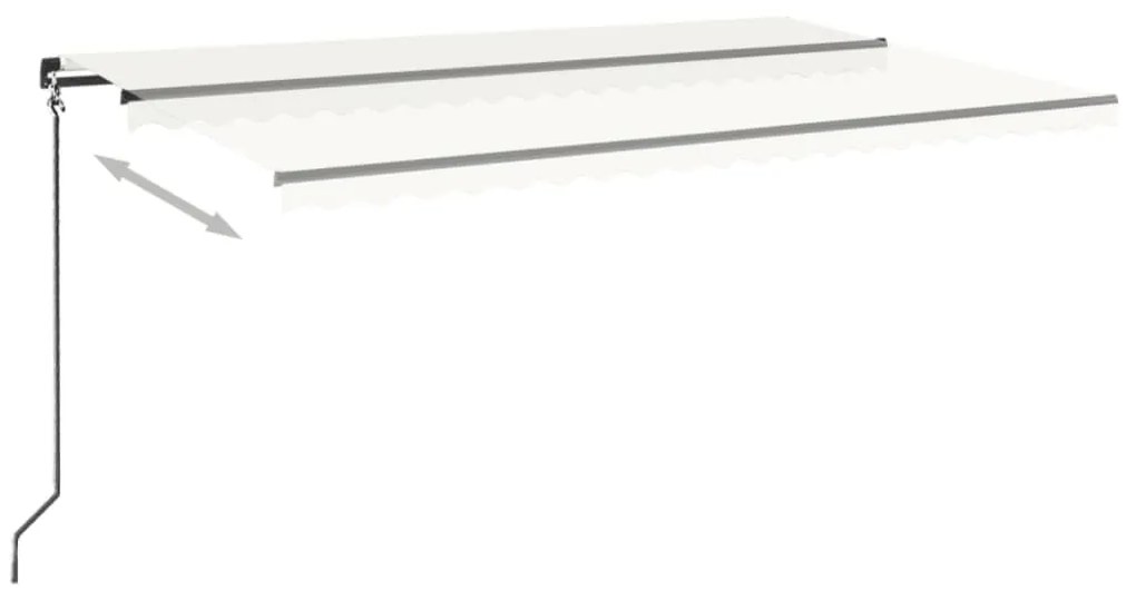 Toldo retrátil manual com LED 500x350 cm cor creme