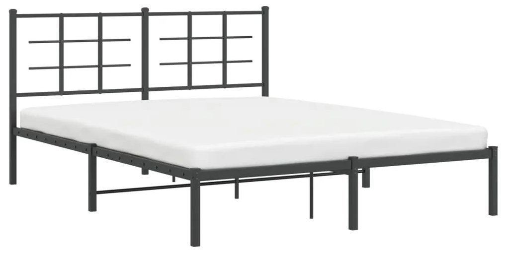 Estrutura de cama com cabeceira 160x200 cm metal preto