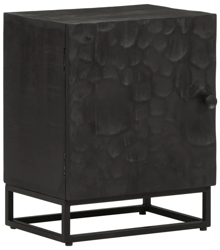 vidaXL Mesa de cabeceira 40x30x50 cm mangueira maciça/ferro preto