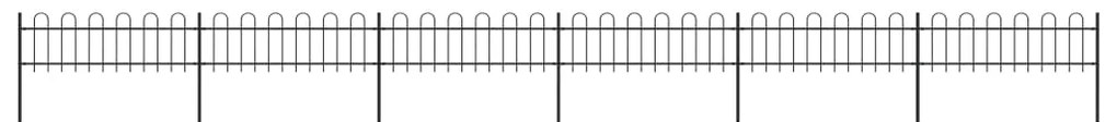 vidaXL Cerca de jardim com arco superior em aço 1070x60 cm preta